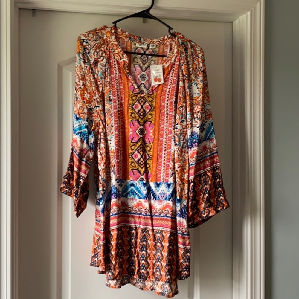 Aztec floral blouse